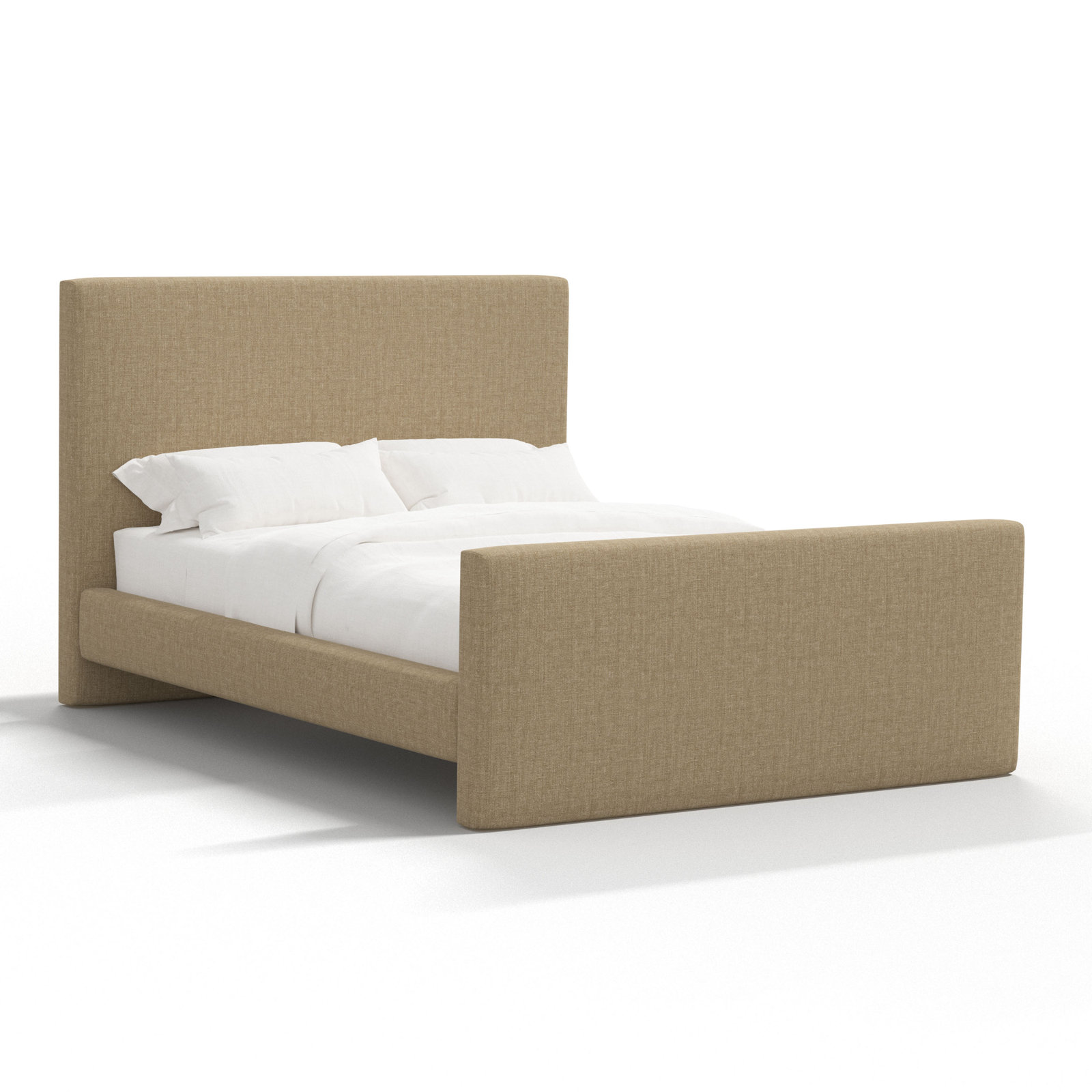 Upholstered Bed, King, Relaxed Burlap Linen