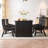 Modern Black Rectangular Solid Wood Dining Table-1801068274