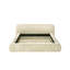 Lit plateforme tapissier en tissu de couleur ivoire lit plateforme