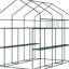 Walk-In Greenhouse 7 pi x 5 pi x 6 pi, construction bloquante, porte grillagée et fenêtres, 18 tablettes pour la croissance des fleurs, des herbes, des légumes et de l'avancement 7 pi x 5 pi x 6 pi, protégé par un treillis, tablettes pour diverses plantes