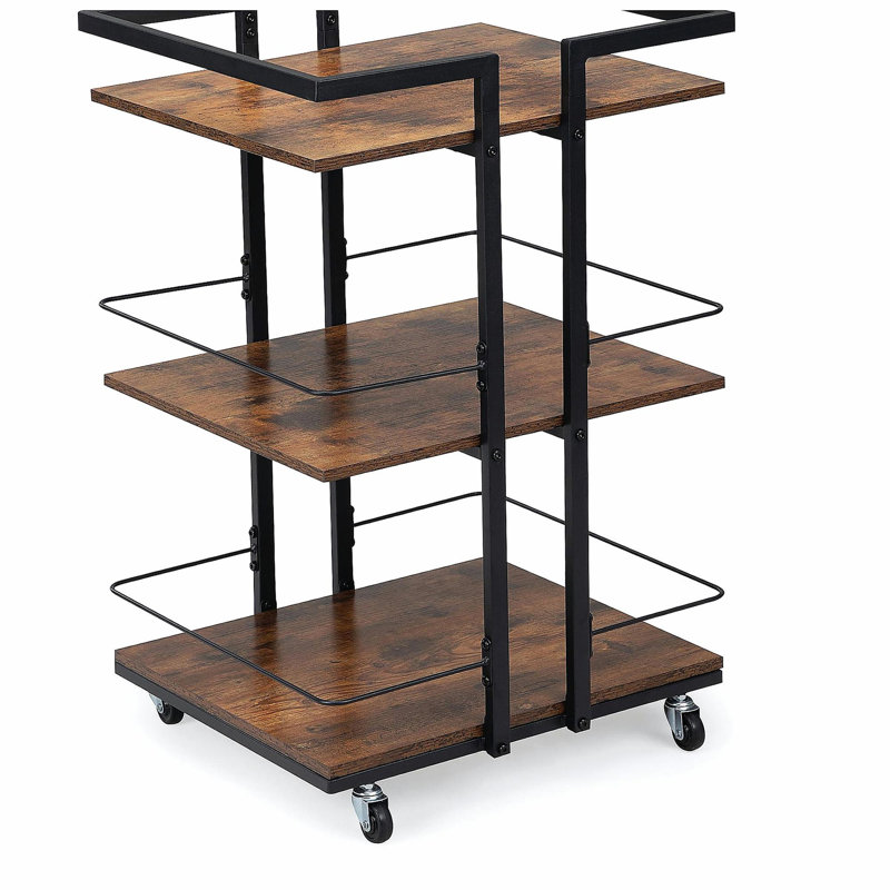 Chariot de salon multicouche avec roues et rails universels