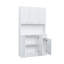 Armoire de cuisine haute avec 6 portes, 1 tablette ouverte et 1 tiroir-1950199054