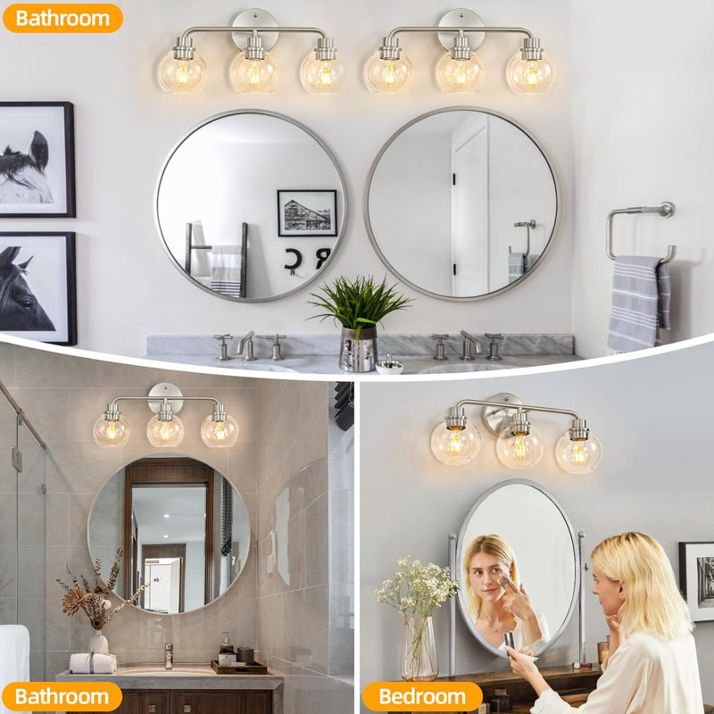 Abileigh 3 - Light Dimmable Vanity Light, Brushed Nickel