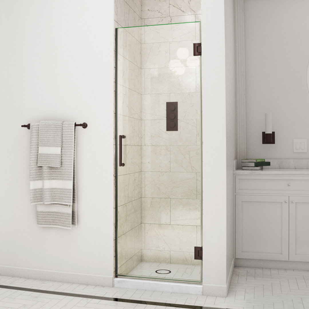 Unidoor 26" W x 72" H Hinged Frameless Shower Door with ClearMax™ Technology DreamLine 