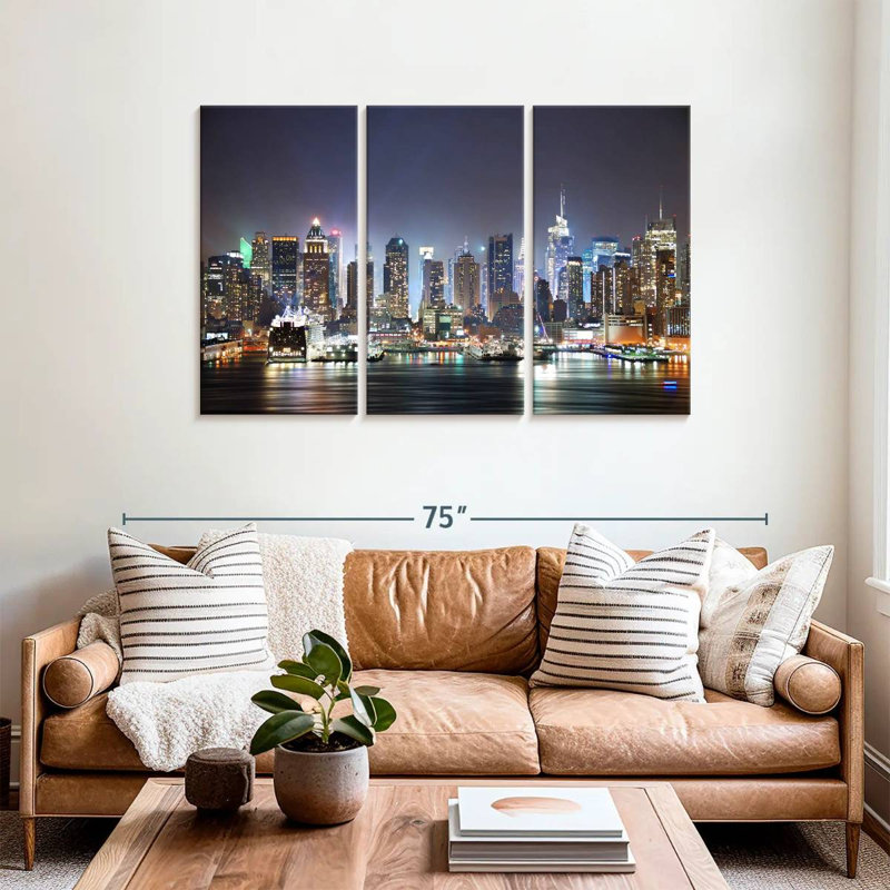 Sirci NYC Manhattan Nightscape, H 36 po x l 57 po