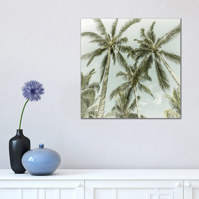 Lovely Palm Trees | Vintage 1 Piece Wrapped Canvas Wall Art, 45.72cm H x 45.72cm W