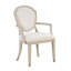 Ensemble de 2 fauteuils de salle à manger en bois de chêne contemporains revêtus de chêne clair