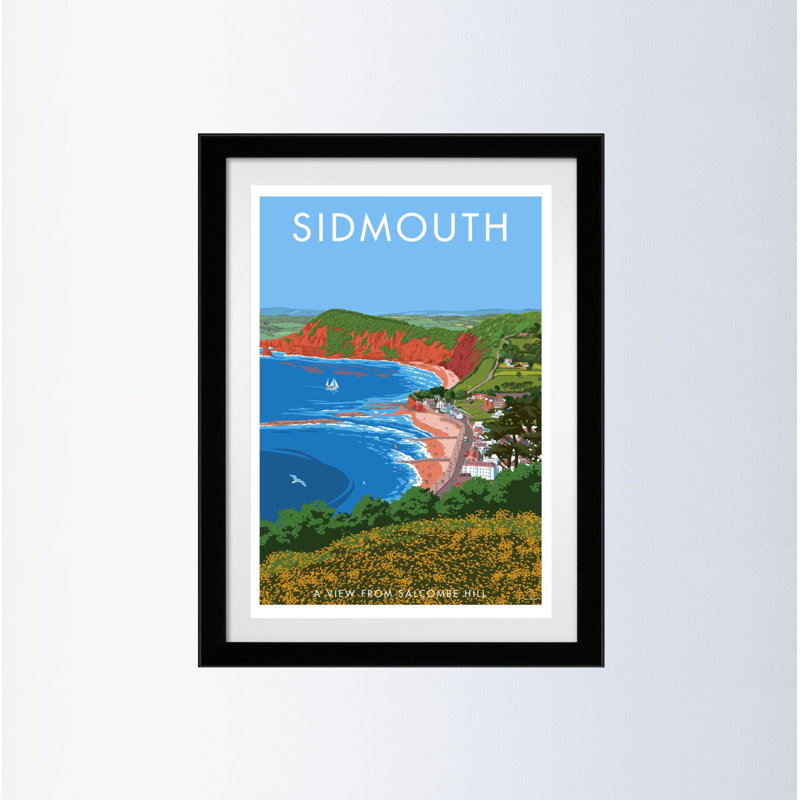 Sidmouth by Stephen Millership - Print, Black, 54cm H x 44cm W x 2.2cm D