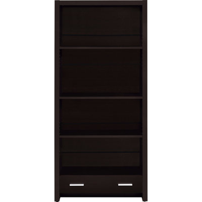 5 - Shelf Bookcase With Drawer In Rich Cappuccino Tone, Brings A Touch Of Elegance To Room, Ample Storage For Decor Items Warm Glow, Keeps Space Organized And Stylish, Functional Hidden