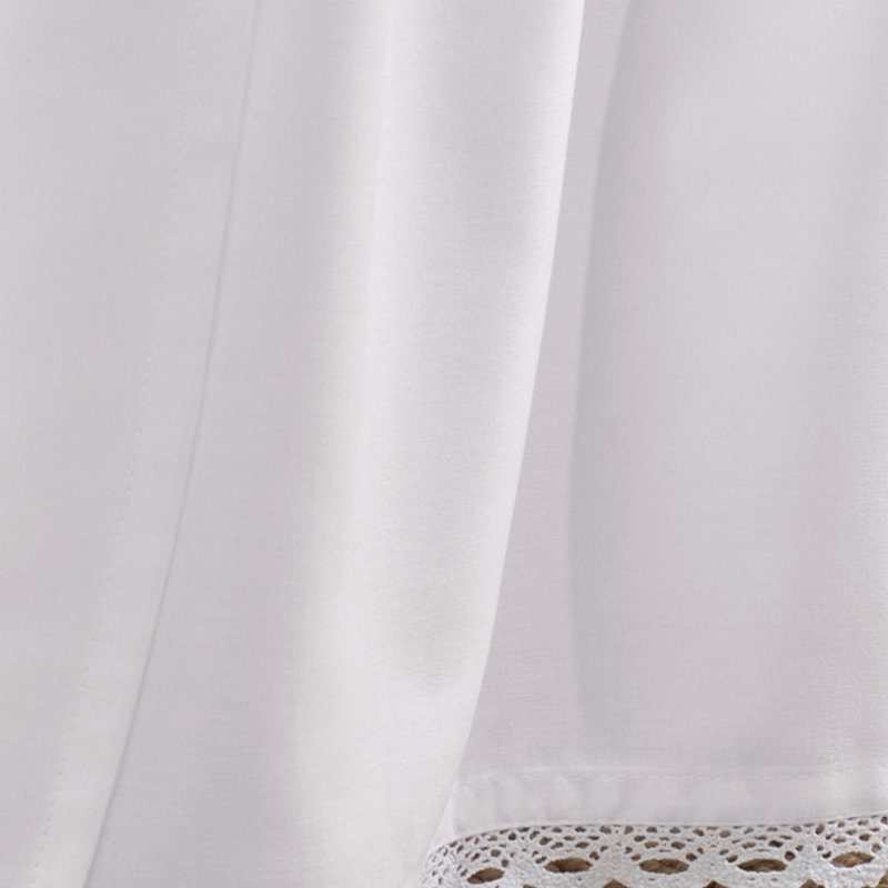 Laura Ashley White Crochet Ruffled 100% Cotton Bed Skirt, Queen