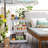 Slim Rolling Storage Cart, 3 Tier Storage Organizer Utility Cart Mobile Shelving Unit-1500619016