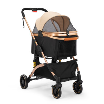 3-in-1 Pet Stroller with Detachable Carrier For Dogs and Cats