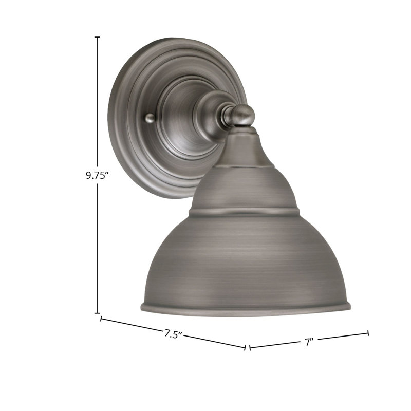 Wall Sconce Shown In Bronze Finish With 7" Bronze Double Bubble Metal Shade, Brushed Nickel