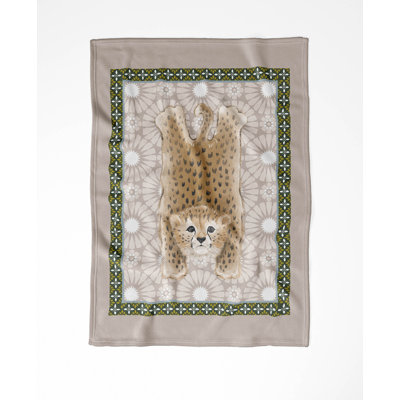 Lil Lying Leopard Tile Velveteen Fleece Blanket