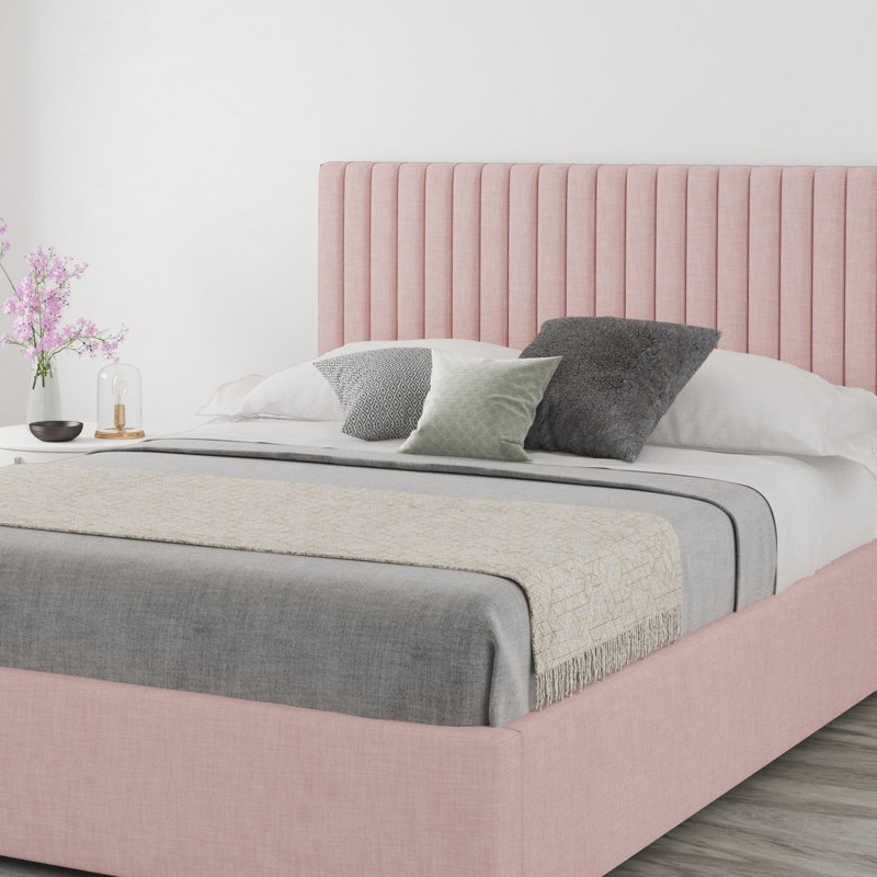 Hailey Upholstered Headboard, Single (3'), 100% Cotton Tea Rose