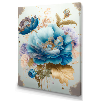 " Golden Blue Flower Arrangement I "