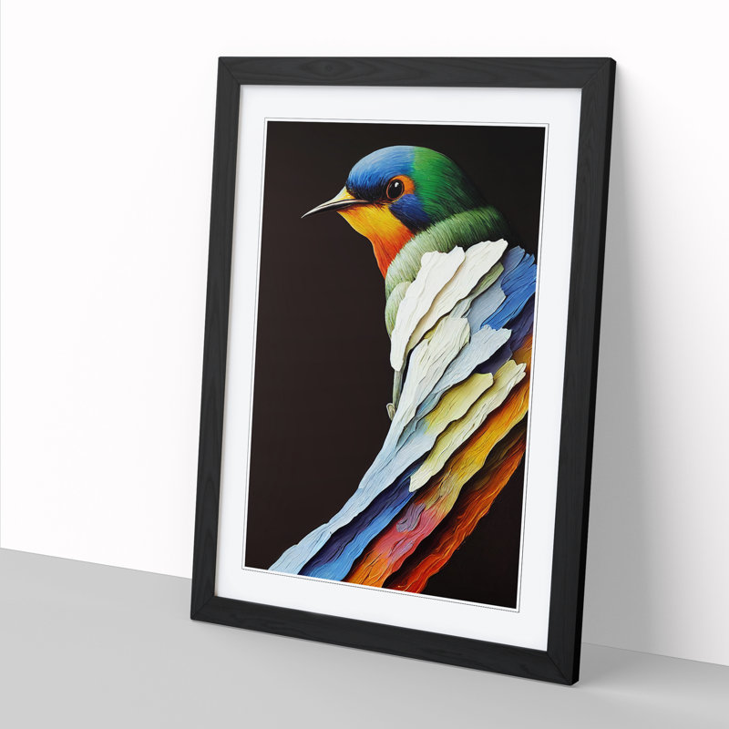 Swallow Bird Vol.3 - Single Picture Frame Painting, Black, 64cm H x 46cm W x 2cm D