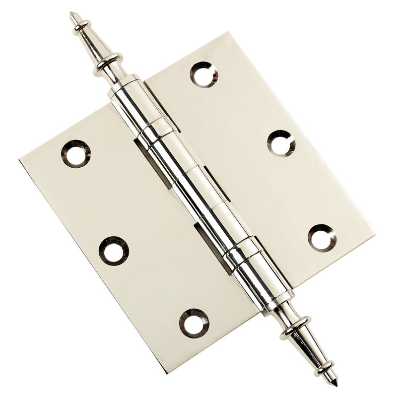 Charnière de porte simple à roulement à billes H 3,5 po x l 3,5 po, Nickel poli
