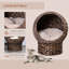 Lit pour chat surélevé avec coussin souple, panier, fauteuil à œufs, H 23,5 po, intérieur gris tissé à la main avec coussin, chaise