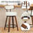 Swivel Counter Height Bar Stools Set of 4, Faux Leather Kitchen Stools Upholstered Barstools with Back, Walnut Wood Legs, Mid Century Island Chairs Counter Stools, 26" Seat Height-2017953366