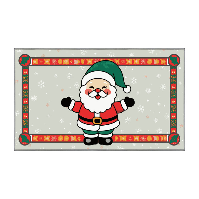 Tapis de vacances d'hiver de Noël lavable The Holiday Aisle®, Rectangle 6 pi x 9 pi