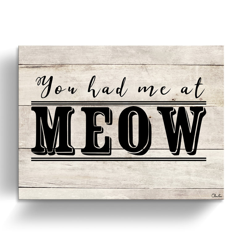 Meow-impression d’art textuel sur toile, H 12 po x l 16 po x P 1,5 po