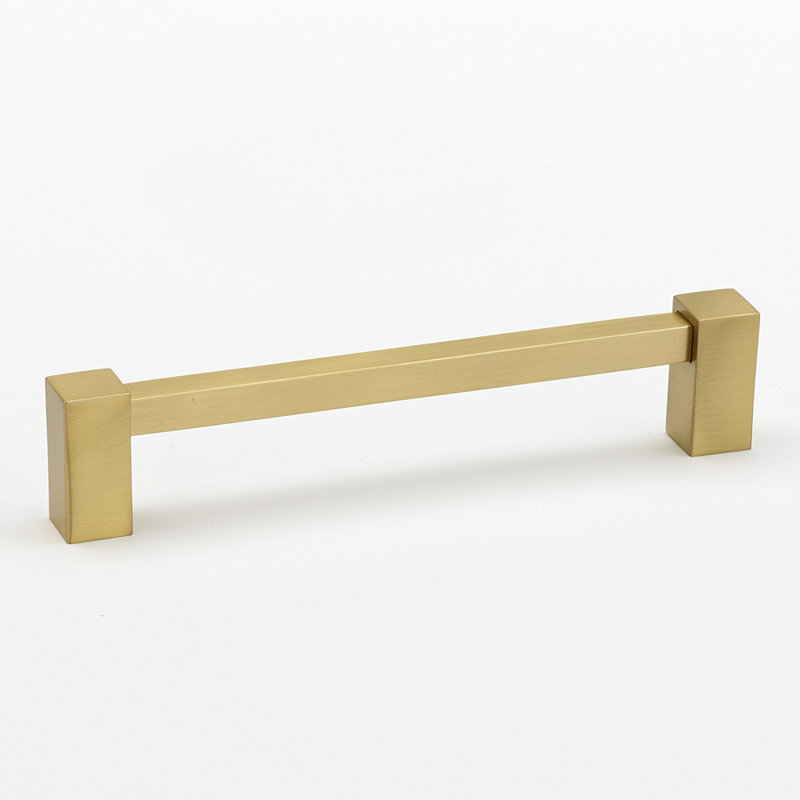 Satin Brass 6'' Modern Bar Pull with Mounting Hardware