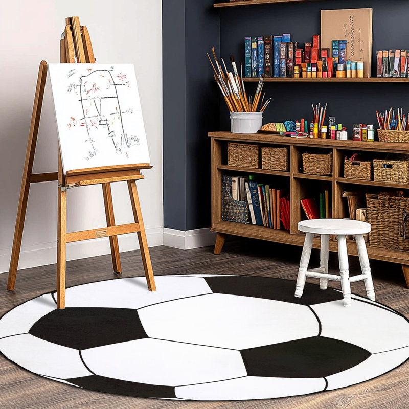 Kids Carpet Playmat Rug with Non-Slip Backing Soccer Game Area Rug for Baby Toddler Kid Child in Bedroom Classroom Playroom