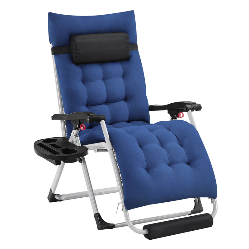 Heanor Recliner, White, Navy Blue