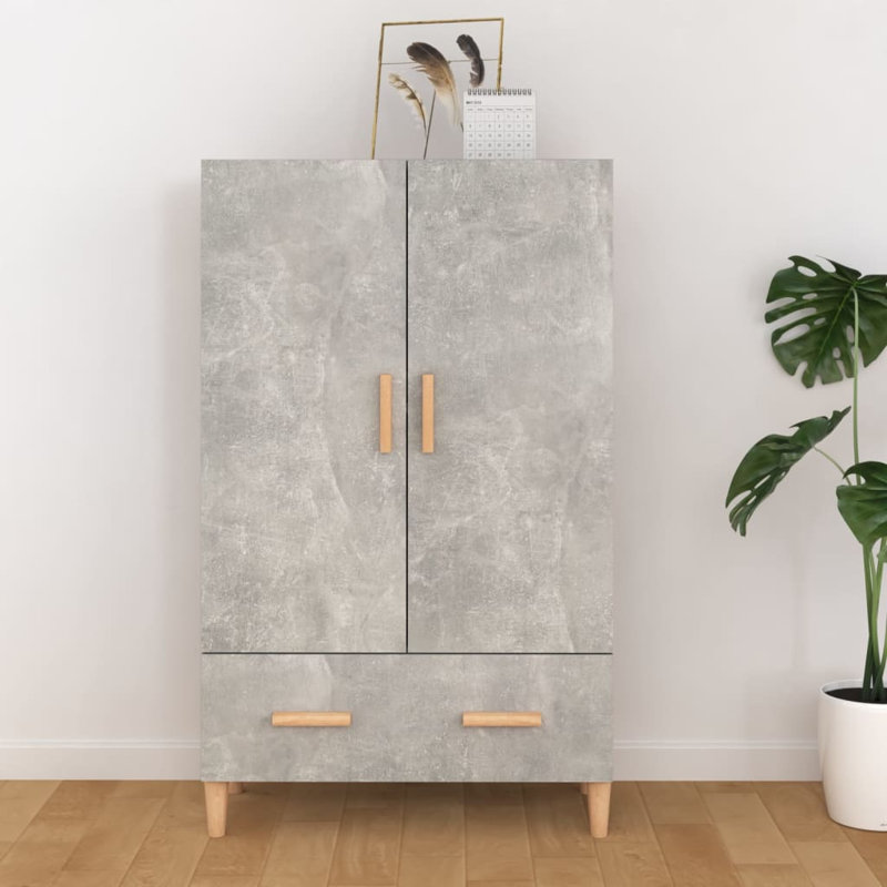 Lonnisha 2 - Door Accent Cabinet, Concrete Grey/Wood