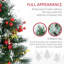 Arbre de Noël pour entrée extérieur 2,5 pi / 30 po 2,5 po sans cordon avec 70 branches, lumières DEL, baies rouges, pommes de pin, boules