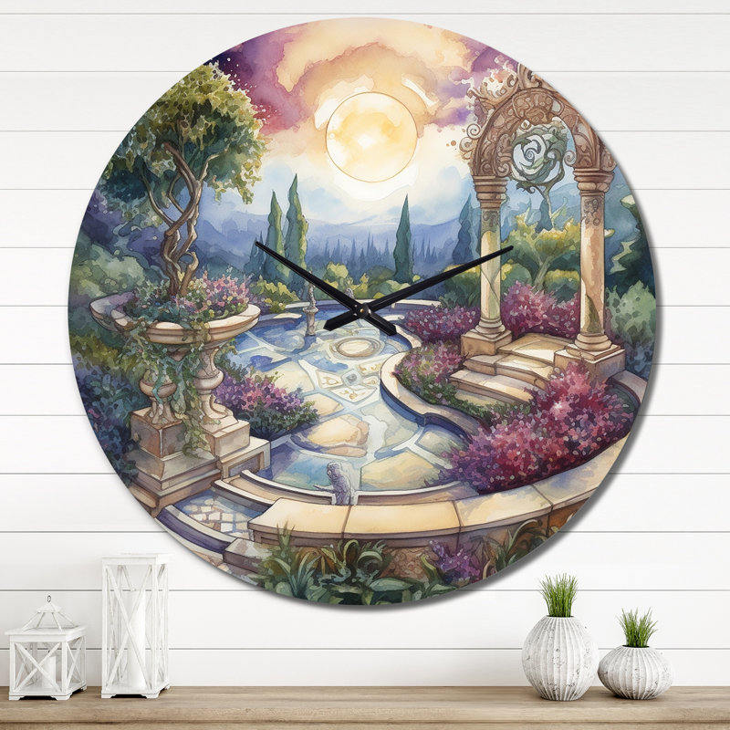Horloge murale Garden Oasis III, Très grand