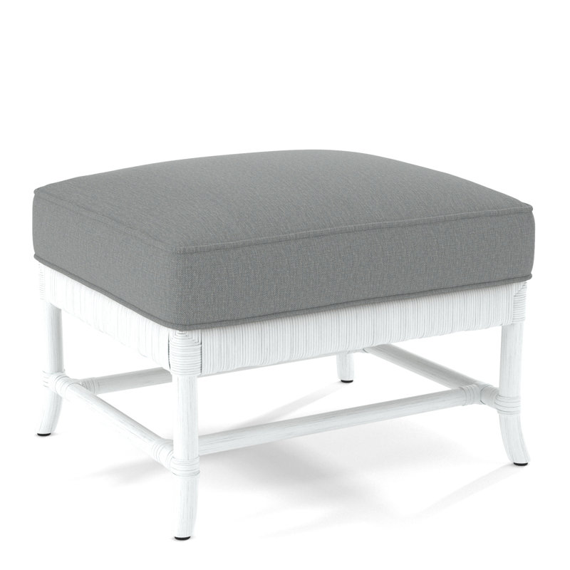 Lafayette Ottoman, Pink Floral; 0638-16, Frost White