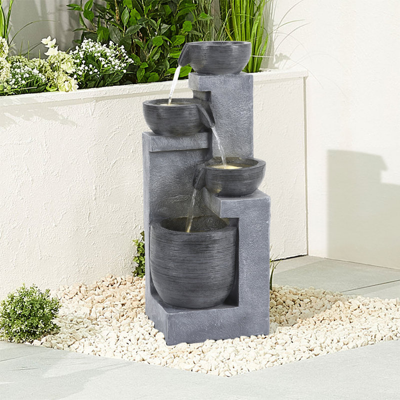 Outdoor Cascade Fountain with Lights
