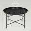 Table basse ronde de 24 po avec plateau martelé, table de centre en métal rétro pour le salon, la chambre à coucher, la table d'appoint, noir
