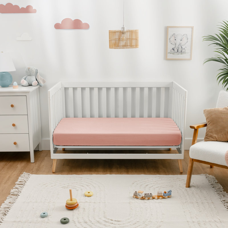 Comfy Cubs 100% Muslin Cotton Fitted Crib Sheet - Soft, Standard & Breathable Crib Sheets - Snug Fit, Secure Elastic for Boys & Girls