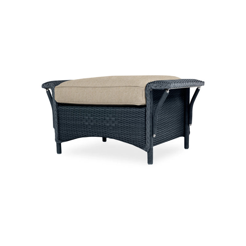 Nantucket Outdoor Ottoman, Rumba Straw, White