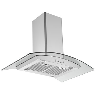 Hotte pour îlot de cuisine convertible en acier inoxydable 36 pouces 450 CFM Ancona