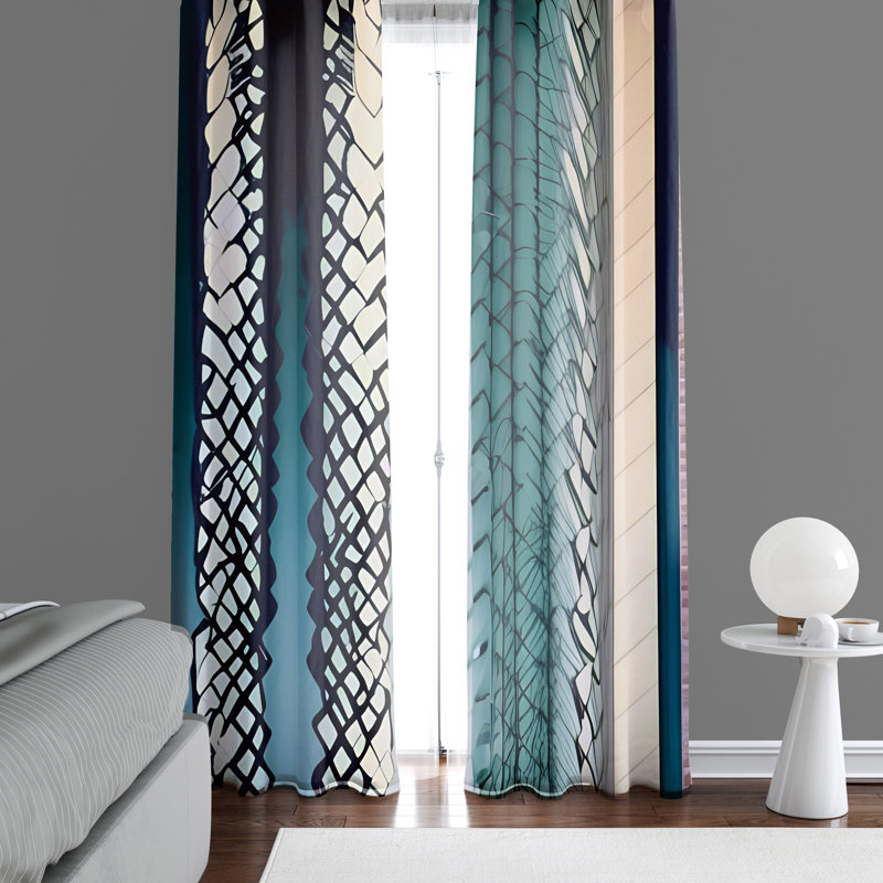Paire de rideaux semi-transparents en polyester Braylan, L 40 po x L 52 po