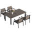 Ensemble de salle à manger d'extérieur de 5 pièces avec trou pour parasol-1208659233
