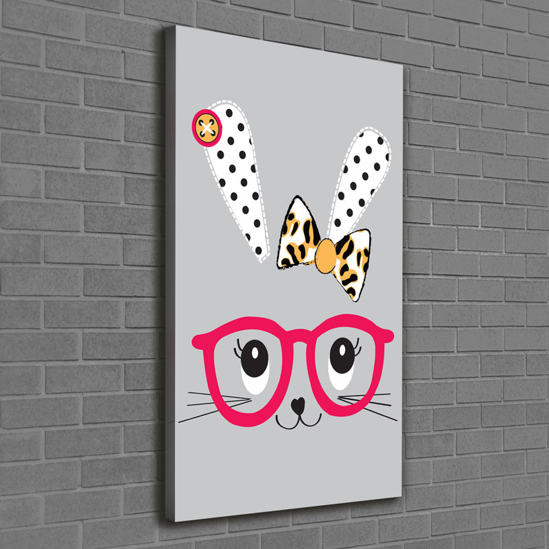 Rabbit With Glasses - Wrapped Canvas Print
