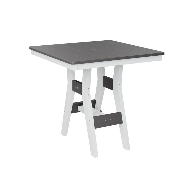 Table de bar carrée 33 po Bulger, Gris fumée, H 38,87 po x l 33 po x P 33 po