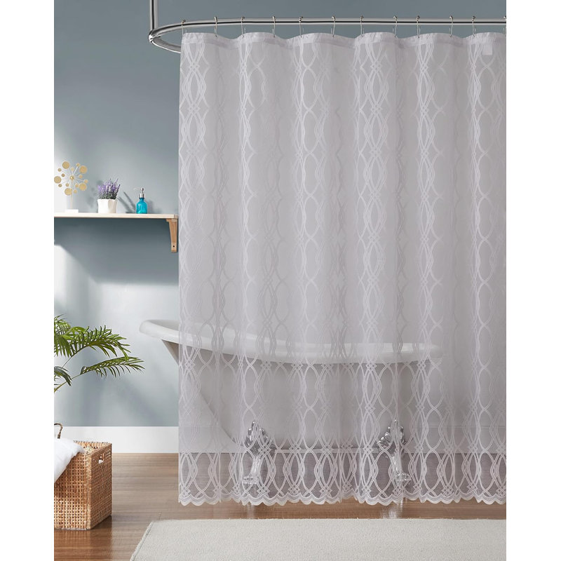 Rideau de douche Cariann, Blanc, H 72 po x l 36 po