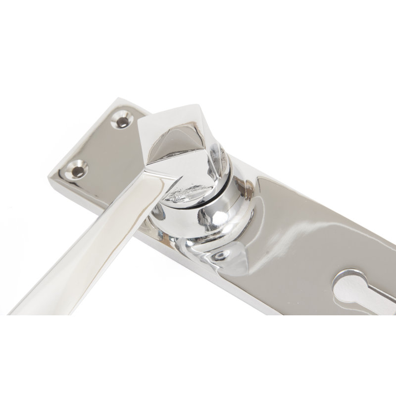 Straight Lock Door Handle, Polished Chrome