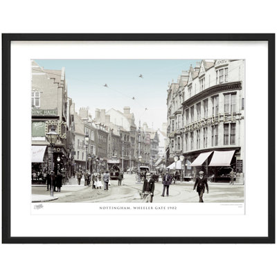 Nottingham, Wheeler Gate 1902 - Single Picture Frame Print