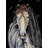 Abstract Horse with Curly Mane - Gray Western Framed Canvas