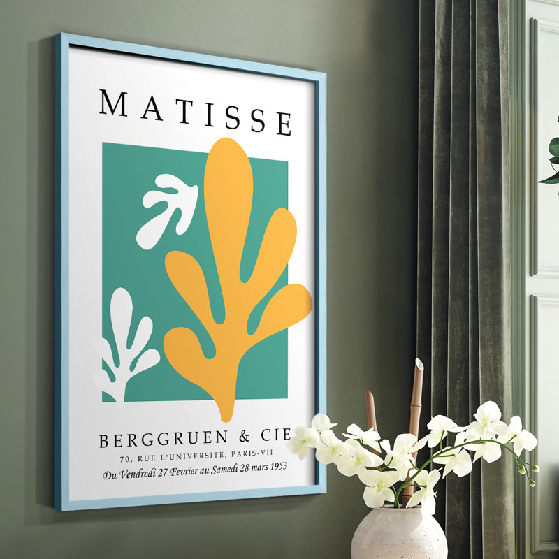 Matisse CDL XXIV, reproduction encadrée - bois massif, Bleu, H 10 po x l 8 po