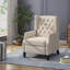 Fauteuil inclinable à oreilles en lin beige pour salon et chambre à coucher style Mid-Century-1927039426