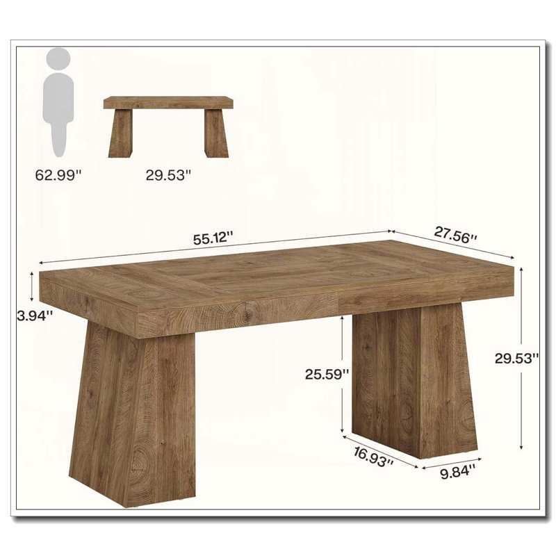 Bureau d'ordinateur, bureau de direction, Brun pâle