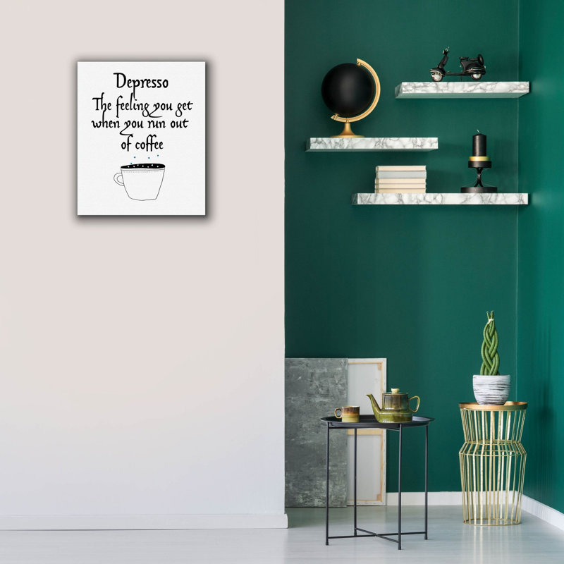 «Depresso» par Jan Weiss, art mural sur toile, H 24 po x l 20 po x P 0,75 po